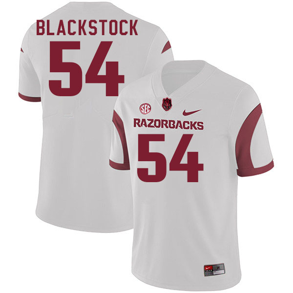 Men #54 Keyshawn Blackstock Arkansas Razorbacks College Football Jerseys Stitched-White